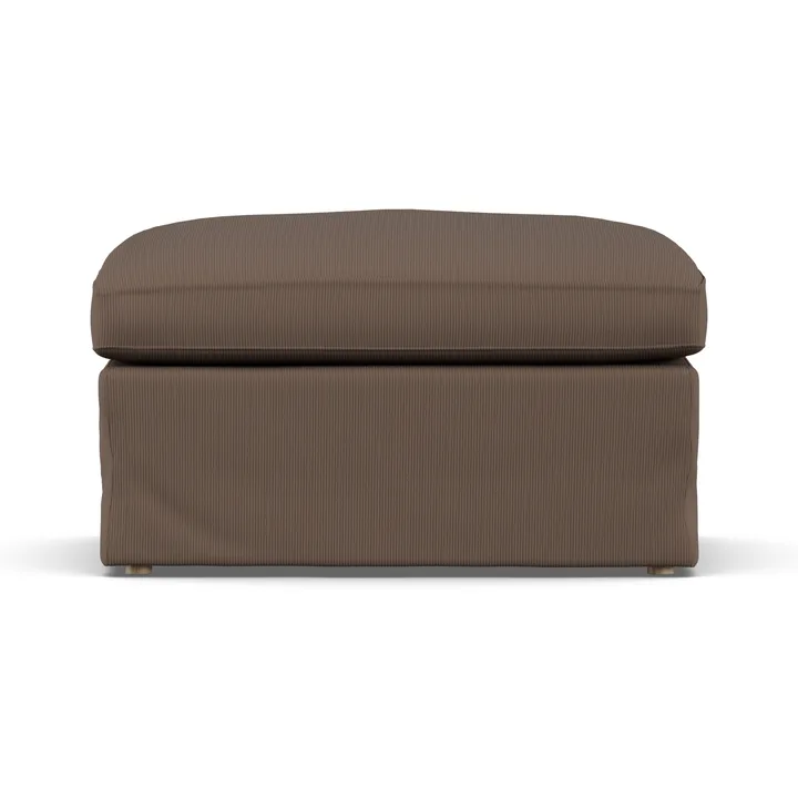 Linnevik Fußhocker - Jump Brown 1955-Eiche weiß geölt, mit Volant - 1898