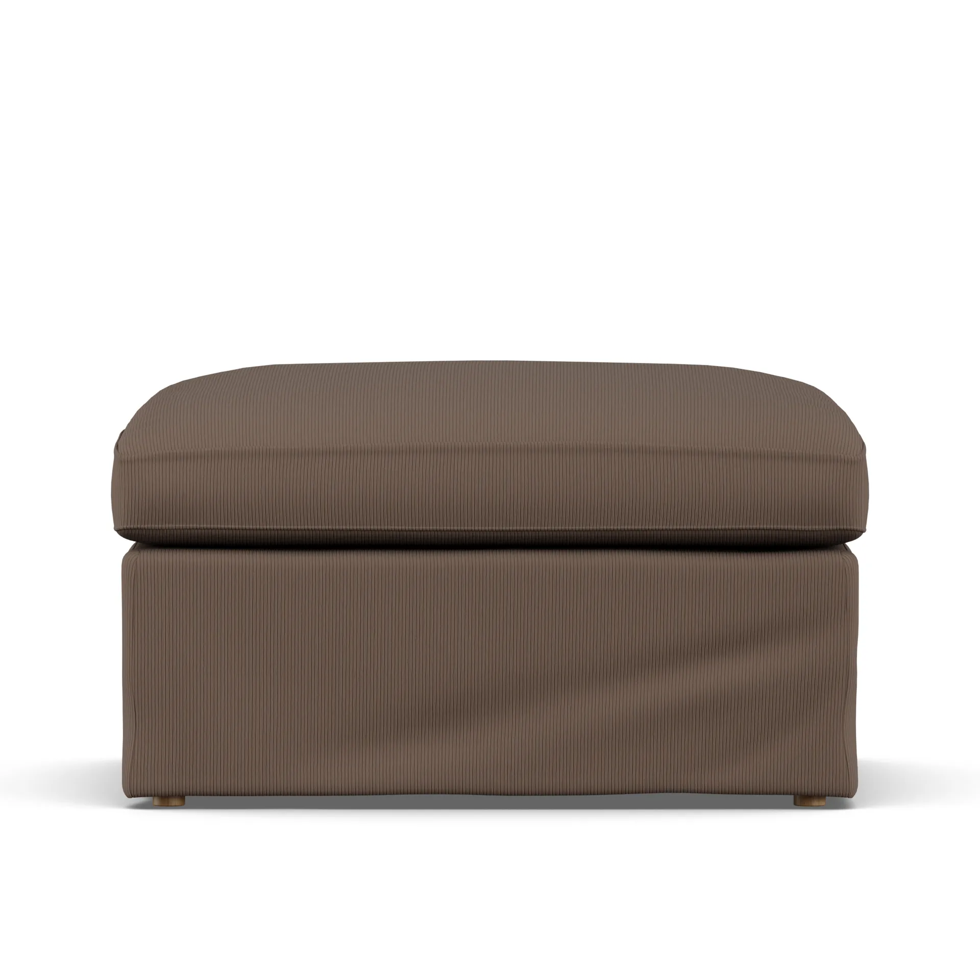 Linnevik Fußhocker, Jump Brown 1955-Eiche weiß geölt, mit Volant 1898