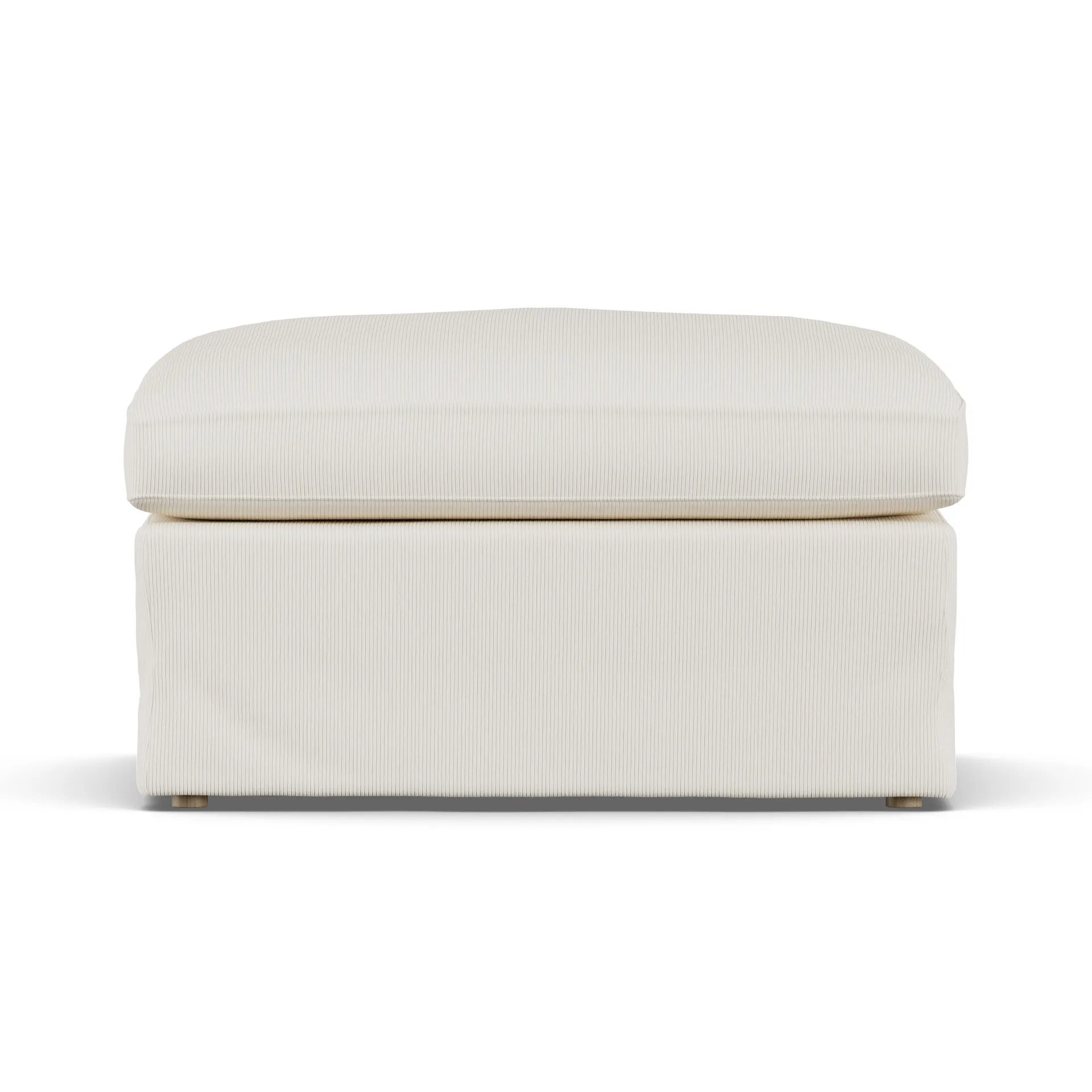 Linnevik Fußhocker, Jump Off White 1954-Eiche weiß geölt, mit Volant 1898