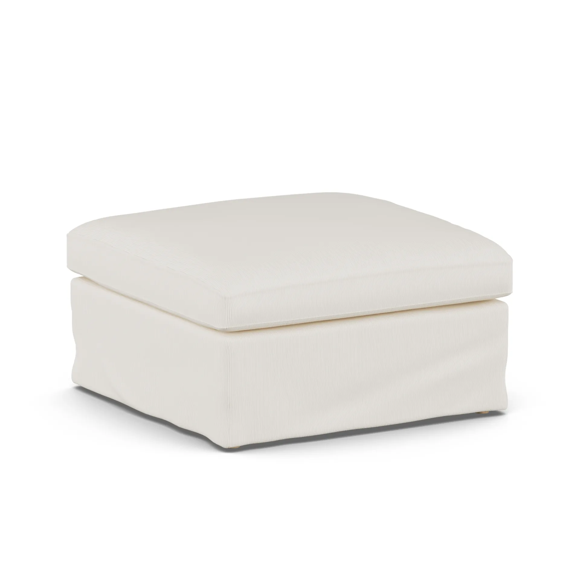 Linnevik Fußhocker, Jump Off White 1954-Eiche weiß geölt, mit Volant 1898
