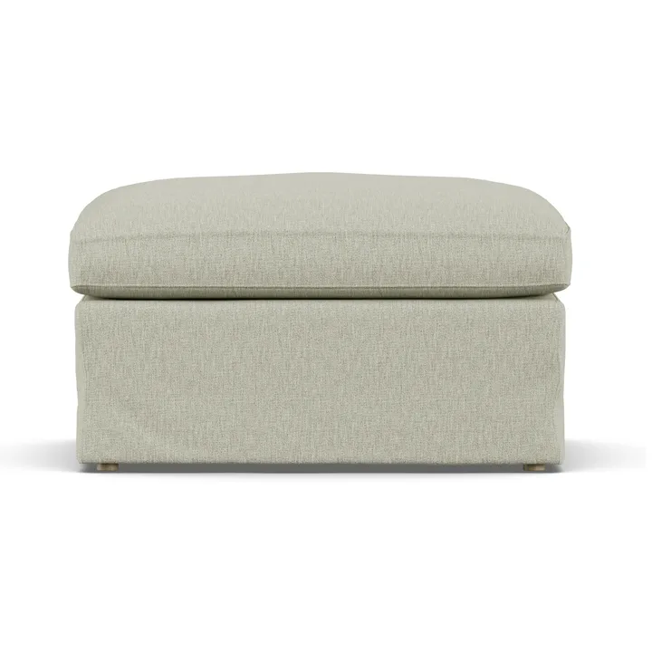 Linnevik Fußhocker - Luiza Beige 3981-Eiche weiß geölt, mit Volant - 1898