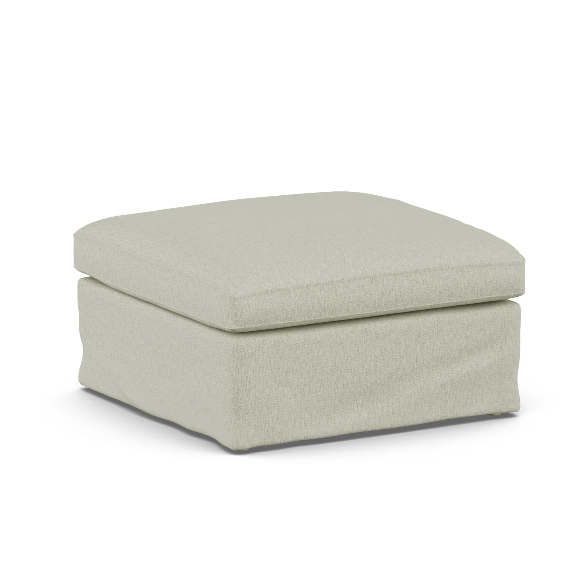 Linnevik Fußhocker, Luiza Beige 3981-Eiche weiß geölt, mit Volant 1898