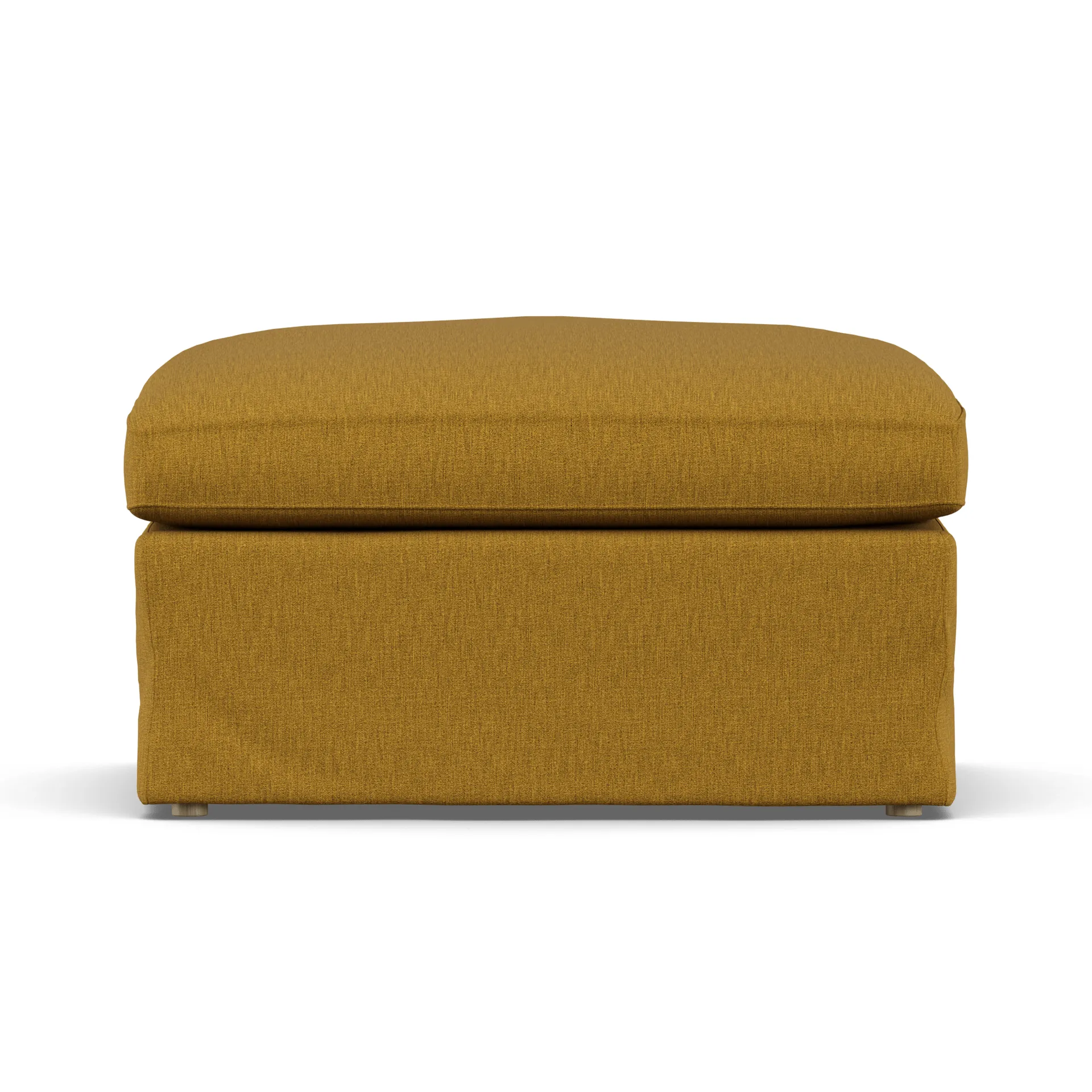 Linnevik Fußhocker, Luiza Mustard 3972-Eiche weiß geölt, mit Volant 1898