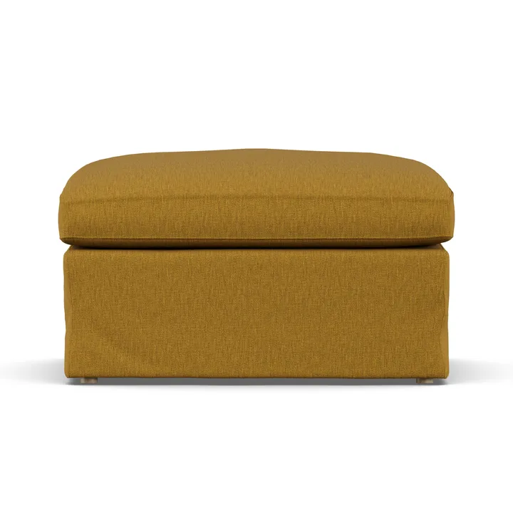 Linnevik Fußhocker - Luiza Mustard 3972-Eiche weiß geölt, mit Volant - 1898