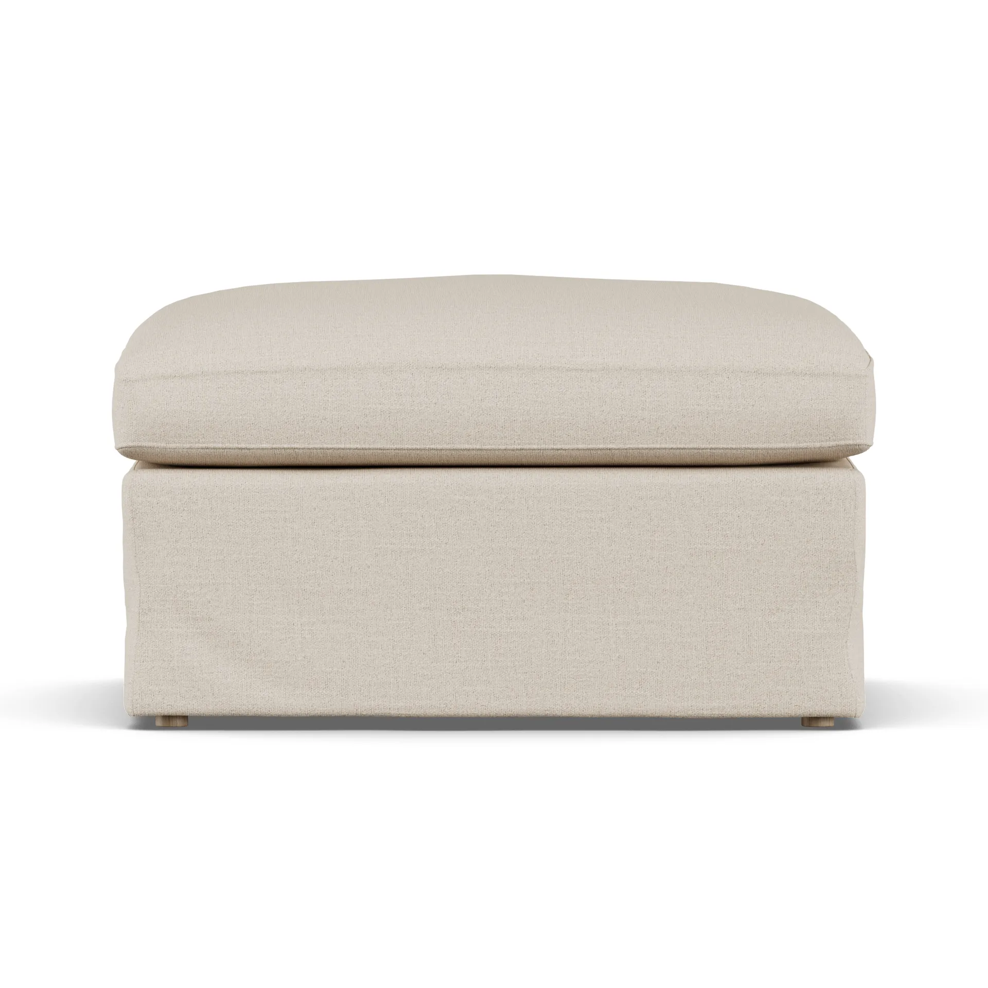 Linnevik Fußhocker, Same Beige 6670-Eiche weiß geölt, mit Volant 1898