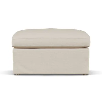 Linnevik Fußhocker - Same Beige 6670-Eiche weiß geölt, mit Volant - 1898