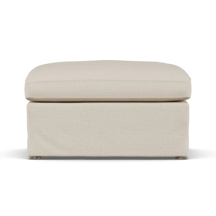 Linnevik Fußhocker - Same Beige 6670-Eiche weiß geölt, mit Volant - 1898