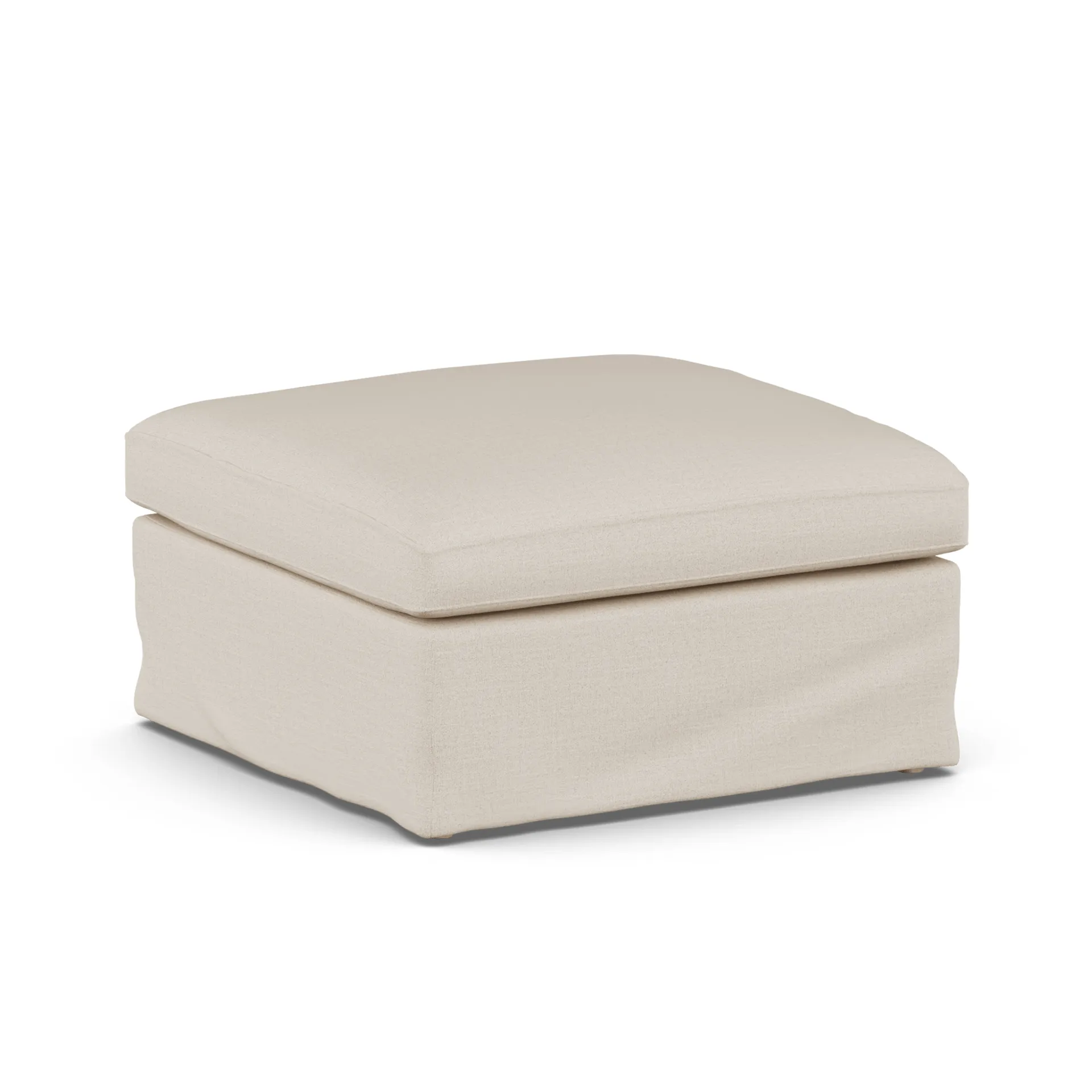 Linnevik Fußhocker, Same Beige 6670-Eiche weiß geölt, mit Volant 1898