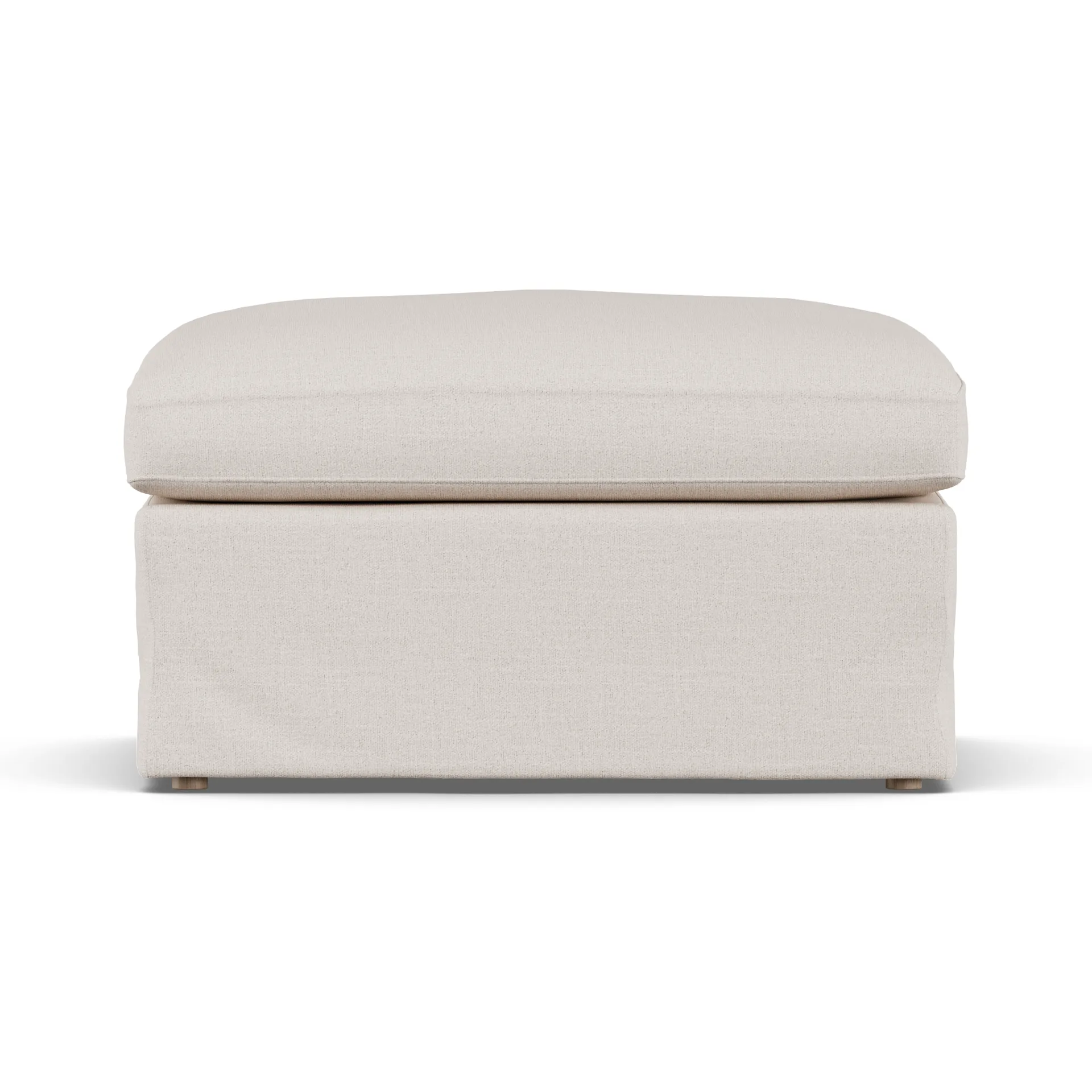 Linnevik Fußhocker, Same Off White 6671-Eiche weiß geölt, mit Volant 1898