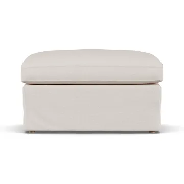 Linnevik Fußhocker - Same Off White 6671-Eiche weiß geölt, mit Volant - 1898