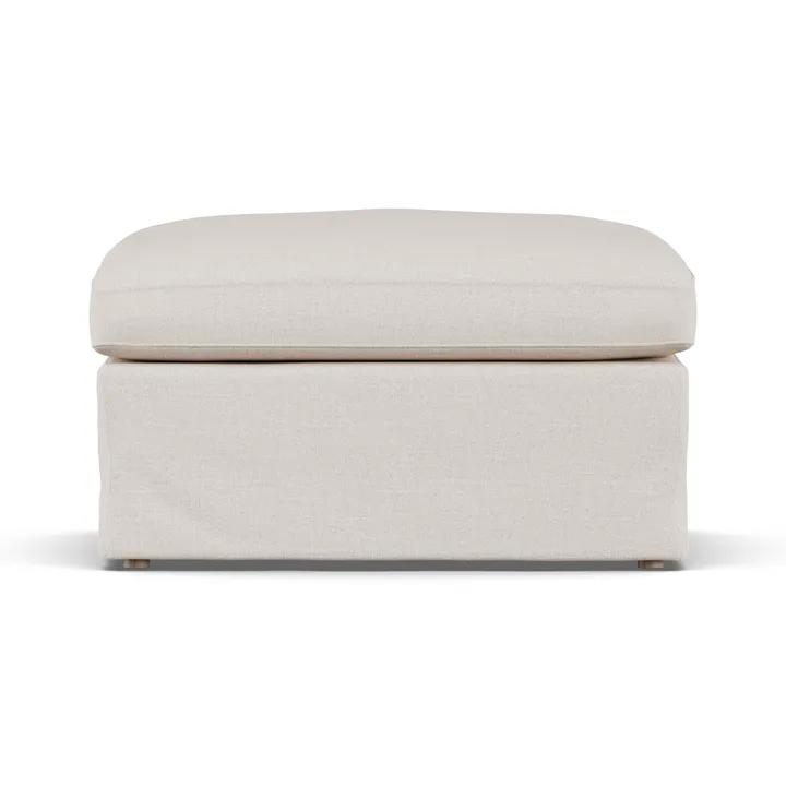 Linnevik Fußhocker - Same Off White 6671-Eiche weiß geölt, mit Volant - 1898