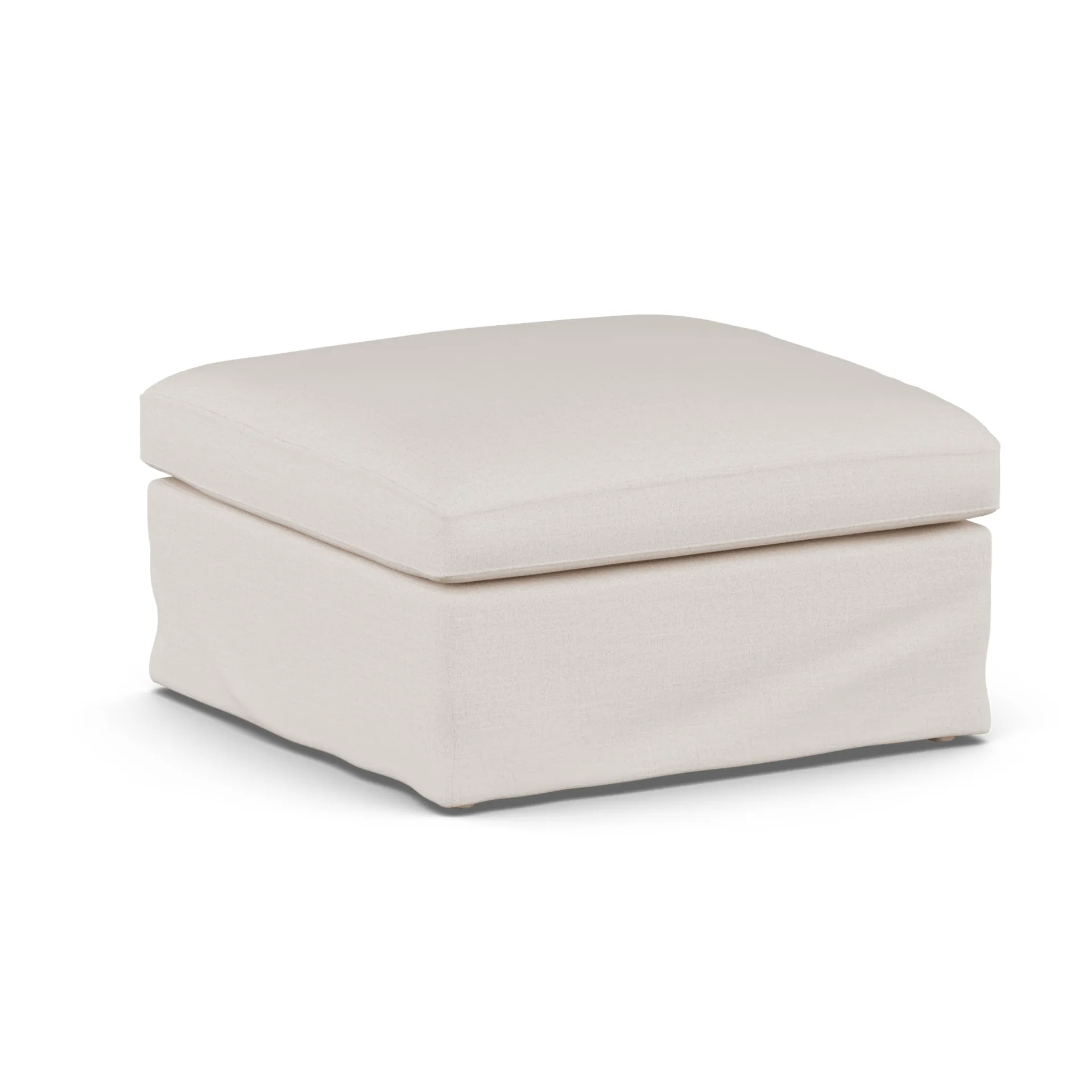 Linnevik Fußhocker, Same Off White 6671-Eiche weiß geölt, mit Volant 1898