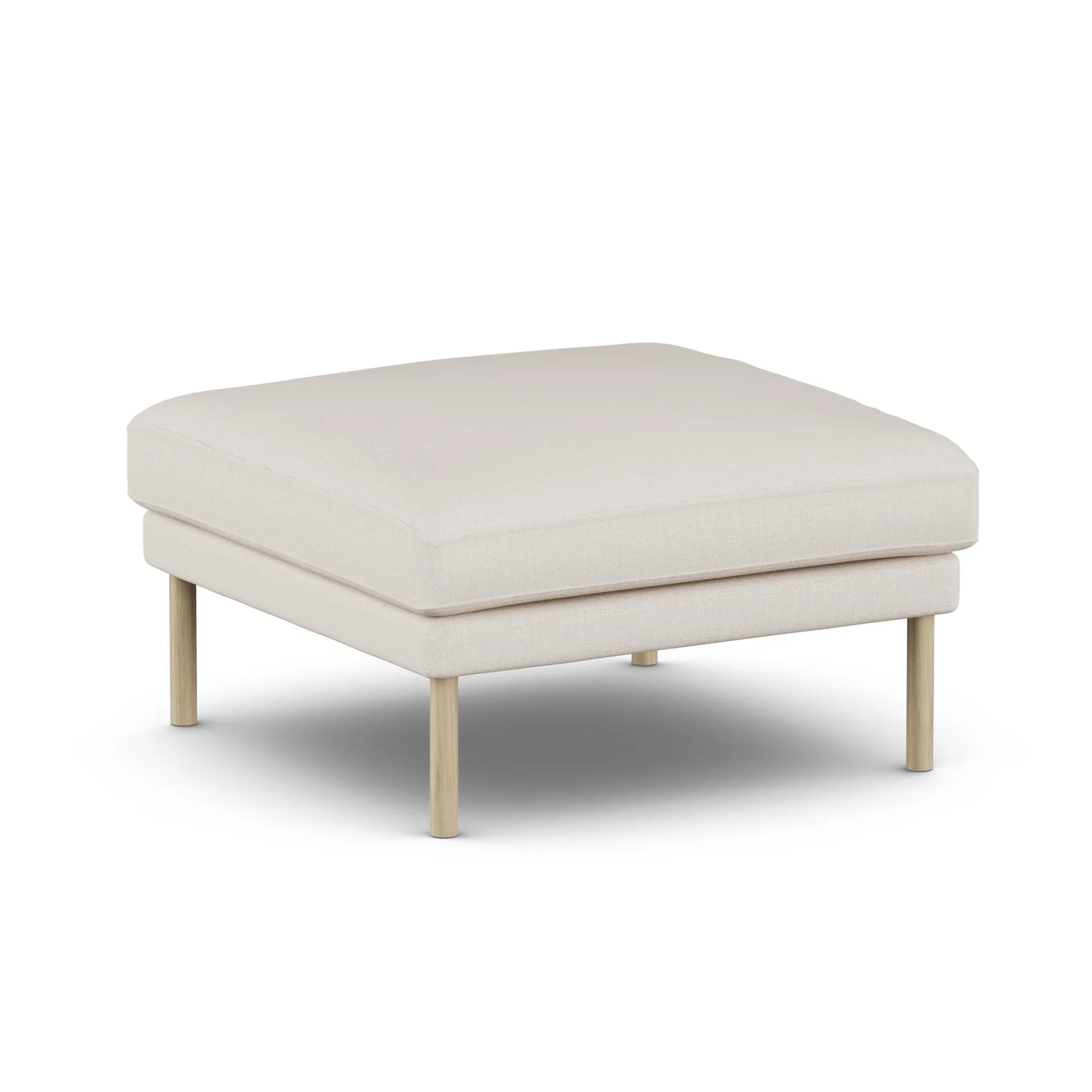 Linnevik Fußhocker, Same Off White 6671-Eiche weiß geölt, ohne Volant 1898