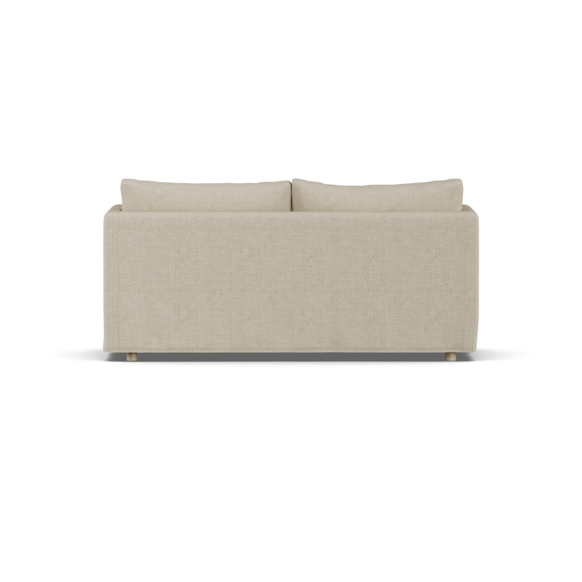 Linnevik Sofa, Bern beige 0341-Eiche weiß geölt, 2-sitzig, mit Volant 1898