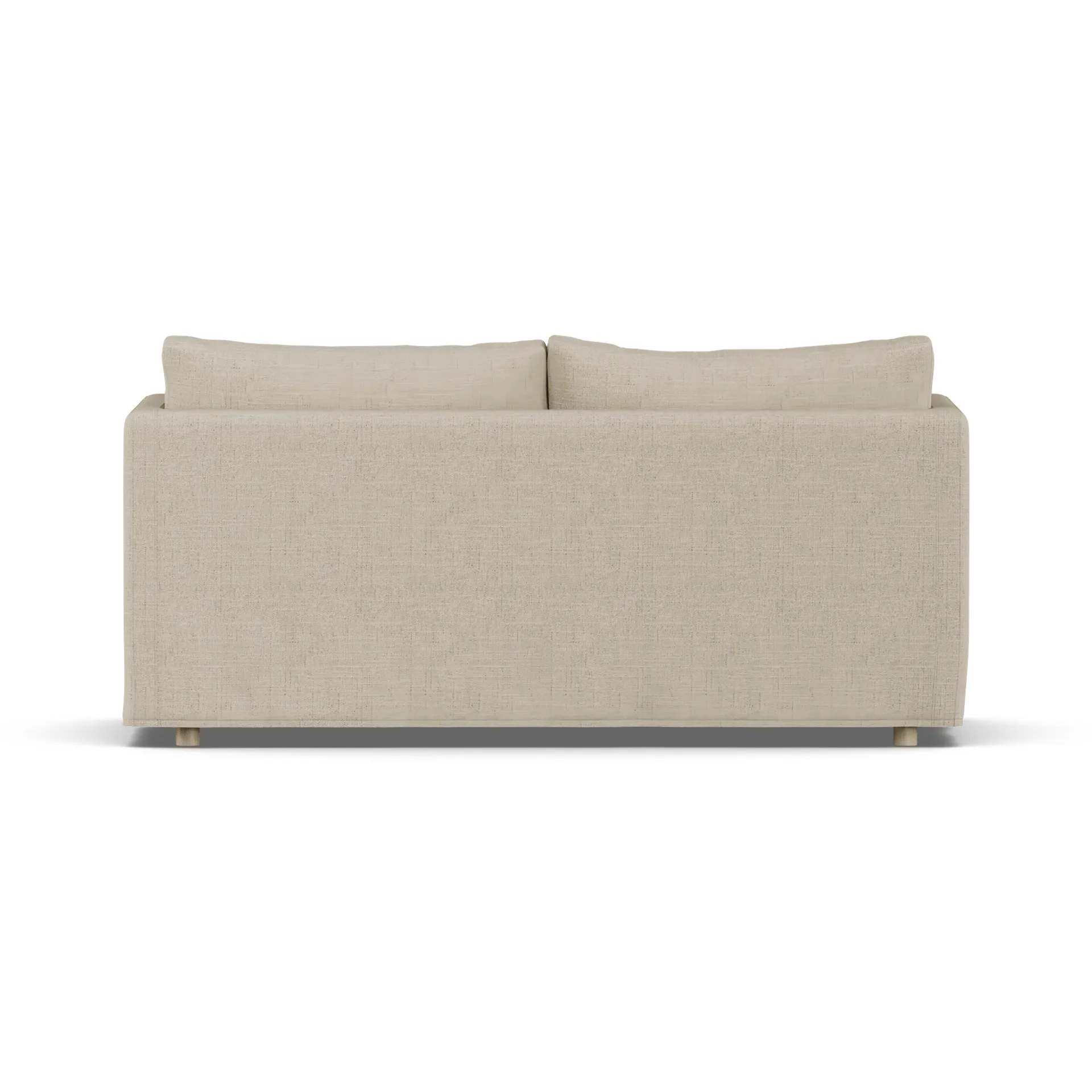Linnevik Sofa, Bern beige 0341-Eiche weiß geölt, 2-sitzig, mit Volant 1898