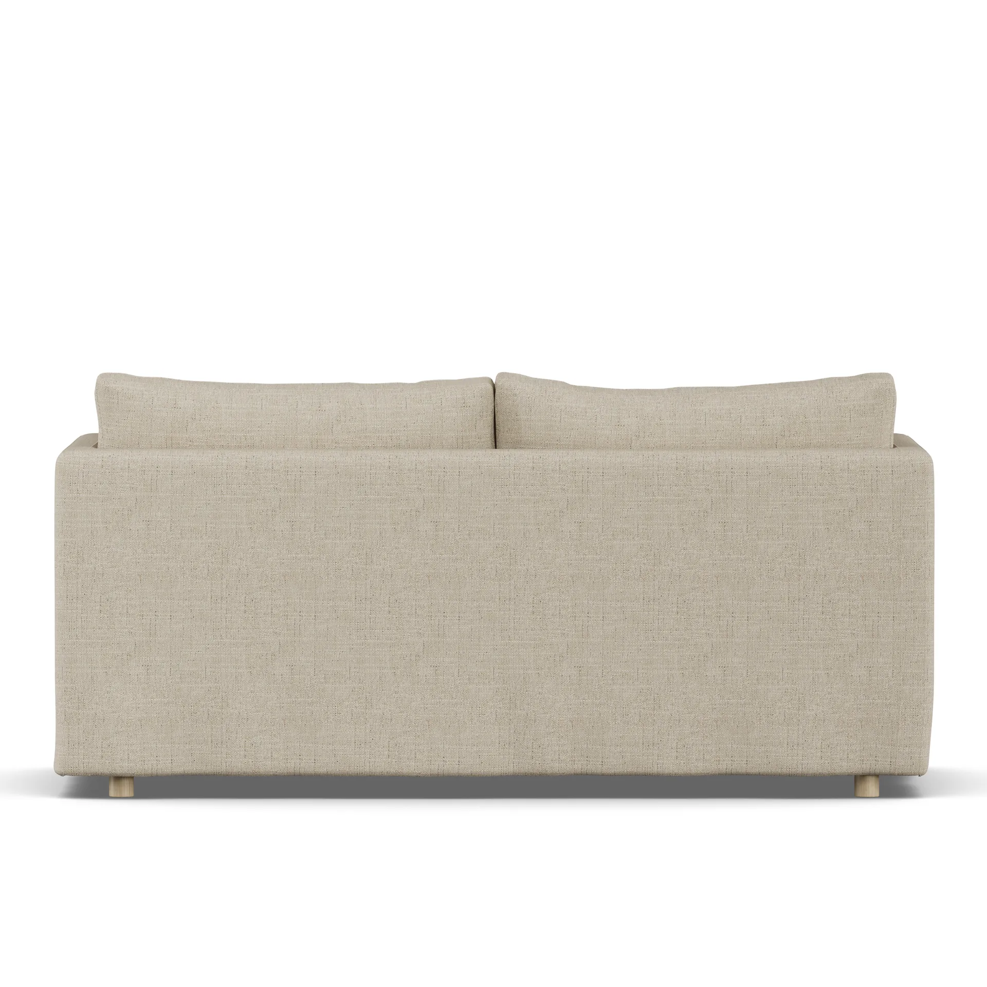 Linnevik Sofa, Bern beige 0341-Eiche weiß geölt, 2-sitzig, mit Volant 1898