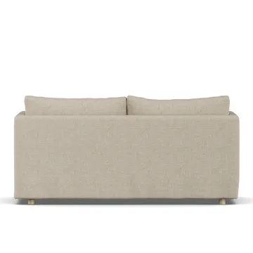 Linnevik Sofa - Bern beige 0341-Eiche weiß geölt, 2-sitzig, mit Volant - 1898