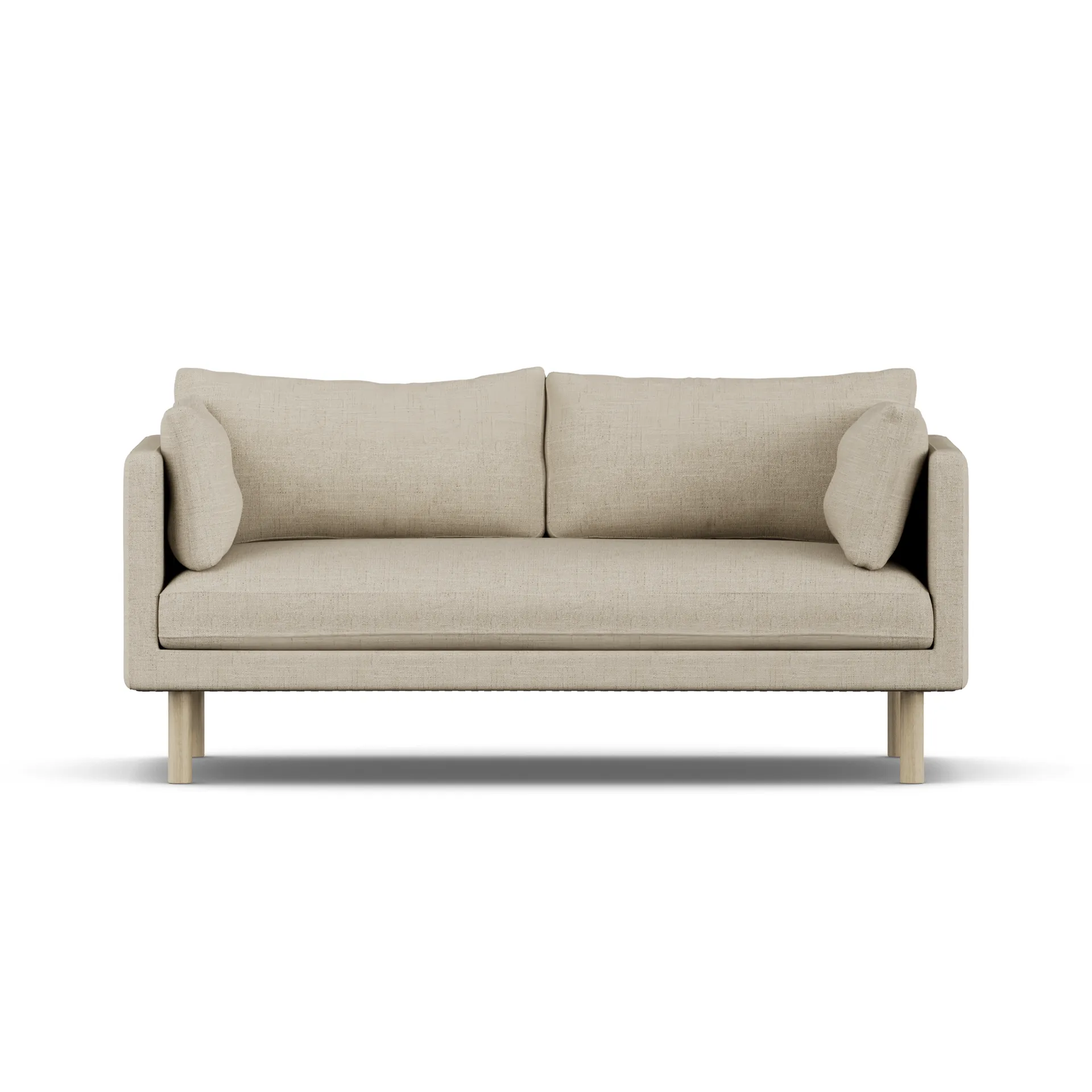 Linnevik Sofa, Bern Beige 0341-Eiche weiß geölt, 2-sitzig, ohne Volant 1898