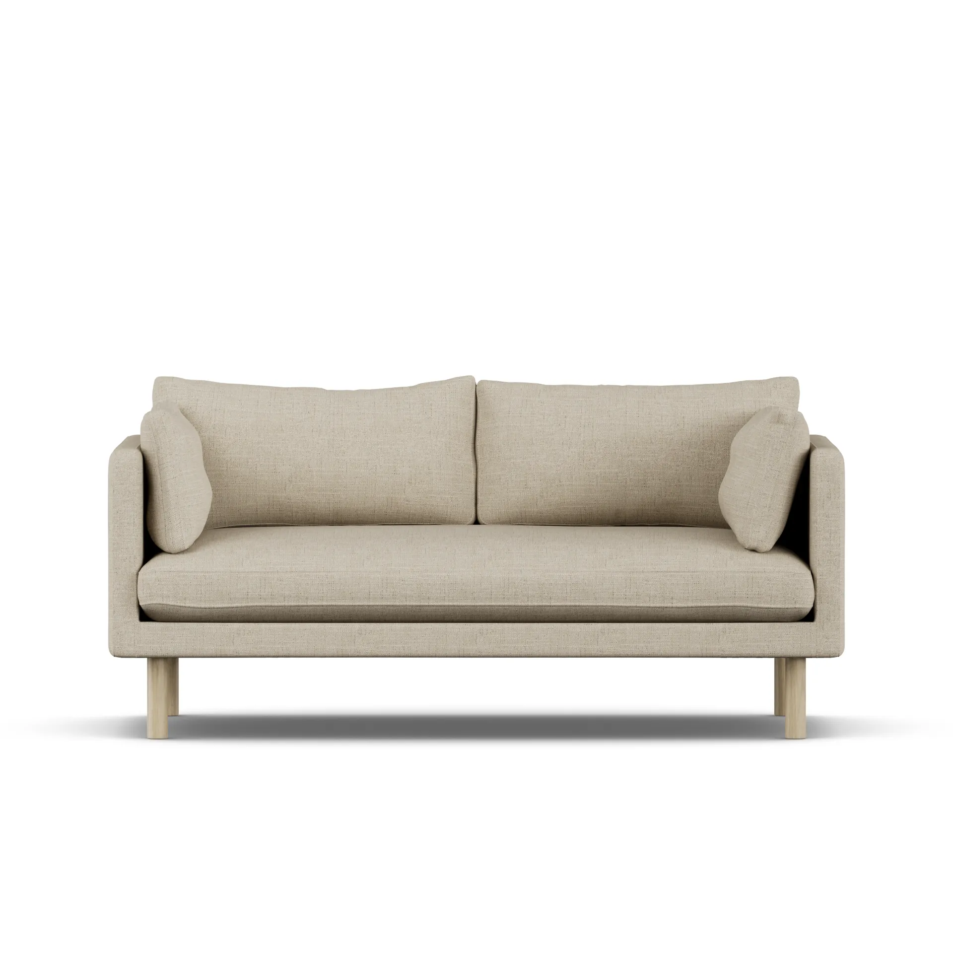 Linnevik Sofa, Bern Beige 0341-Eiche weiß geölt, 2-sitzig 1898