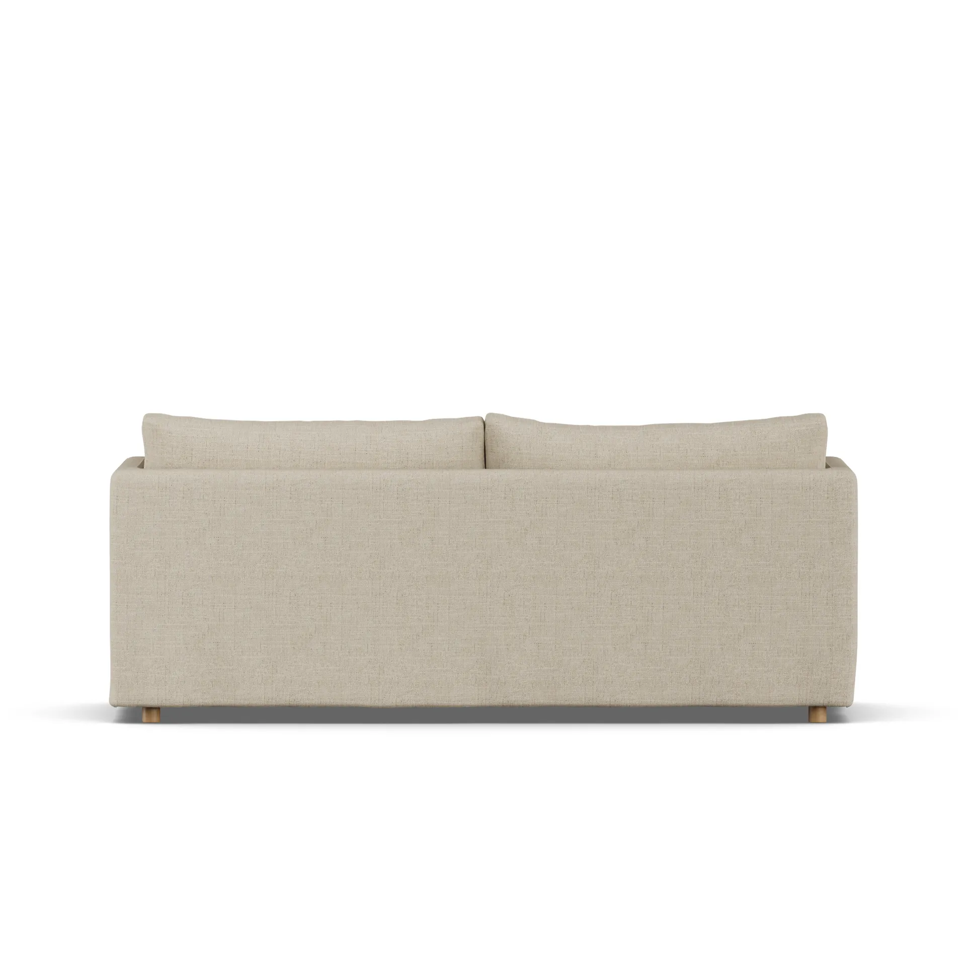 Linnevik Sofa, Bern Beige 0341-Eiche weiß geölt, 3-sitzig, mit Volant 1898