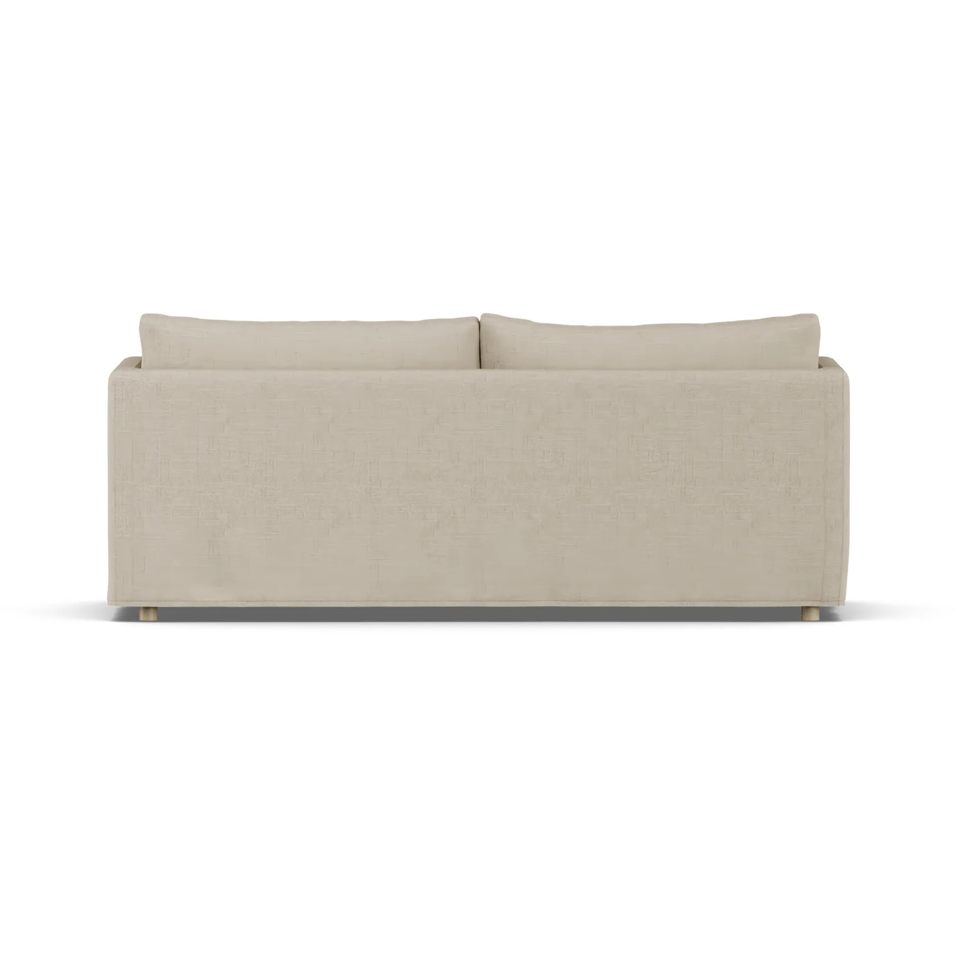 Linnevik Sofa, Bern Beige 0341-Eiche weiß geölt, 3-sitzig, mit Volant 1898