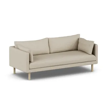 Linnevik Sofa - Bern Beige 0341-Eiche weiß geölt, 3-sitzig, ohne Volant - 1898