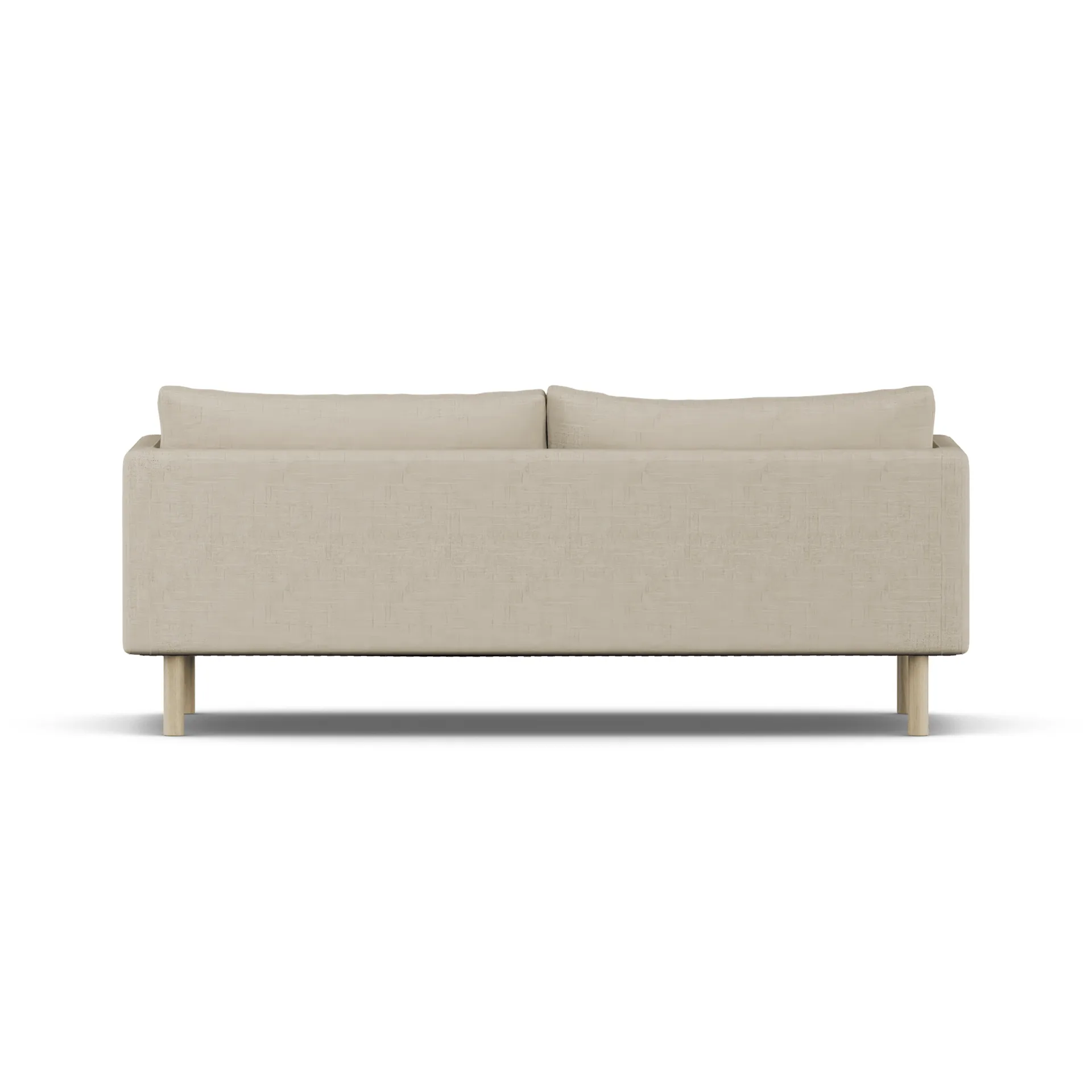 Linnevik Sofa, Bern Beige 0341-Eiche weiß geölt, 3-sitzig, ohne Volant 1898