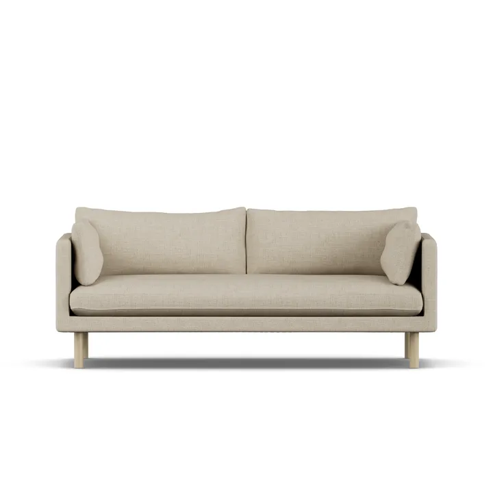 Linnevik Sofa - Bern Beige 0341-Eiche weiß geölt, 3-sitzig - 1898