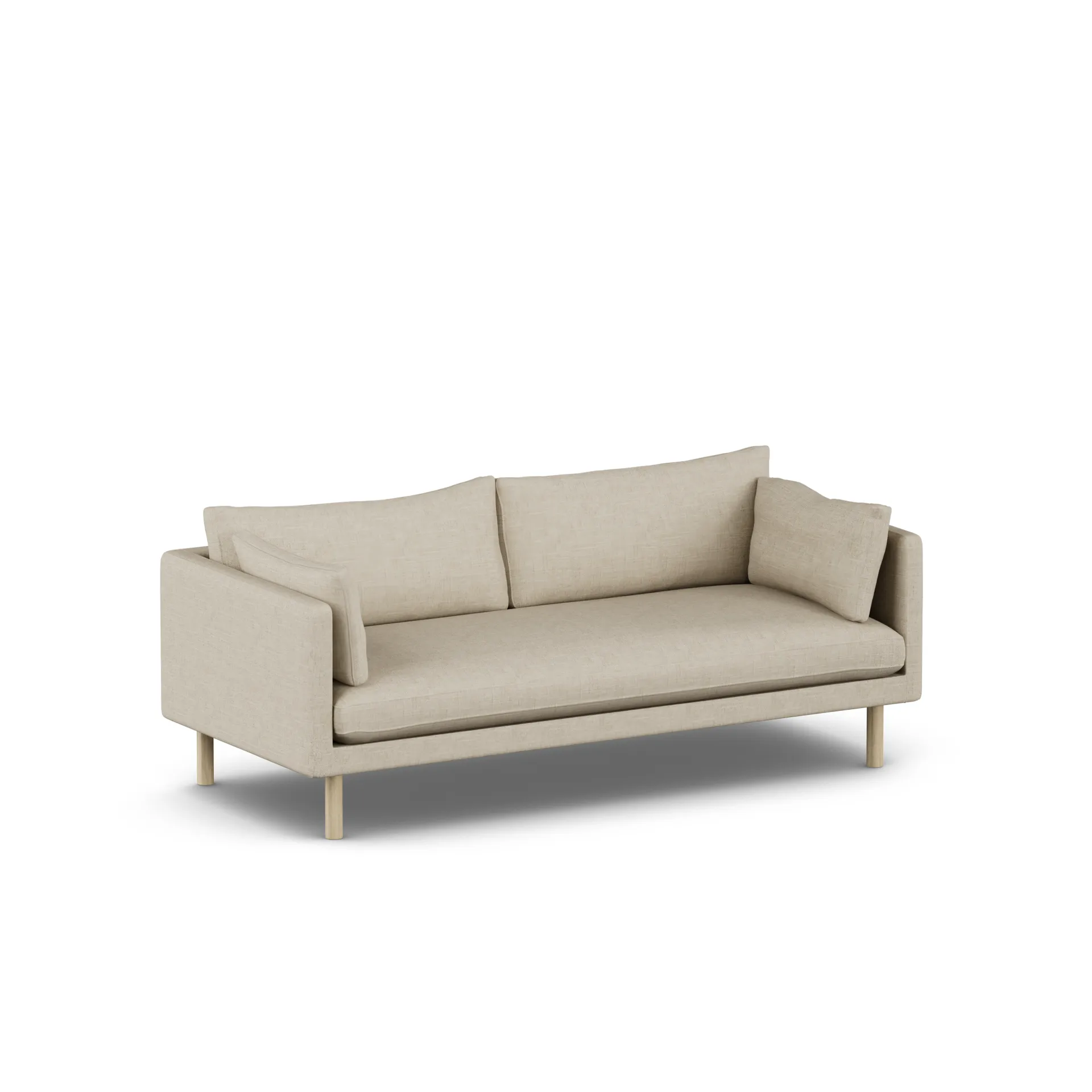 Linnevik Sofa, Bern Beige 0341-Eiche weiß geölt, 3-sitzig 1898