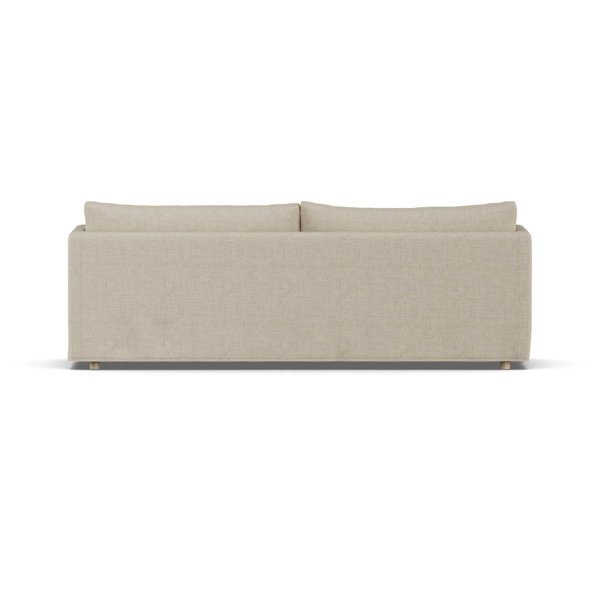 Linnevik Sofa, Bern beige 0341-Eiche weiß geölt, 4-sitzig, mit Volant 1898
