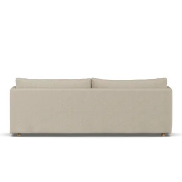 Linnevik Sofa - Bern beige 0341-Eiche weiß geölt, 4-sitzig, mit Volant - 1898