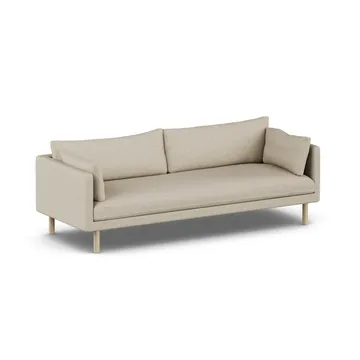 Linnevik Sofa - Bern Beige 0341-Eiche weiß geölt, 4-sitzig, ohne Volant - 1898