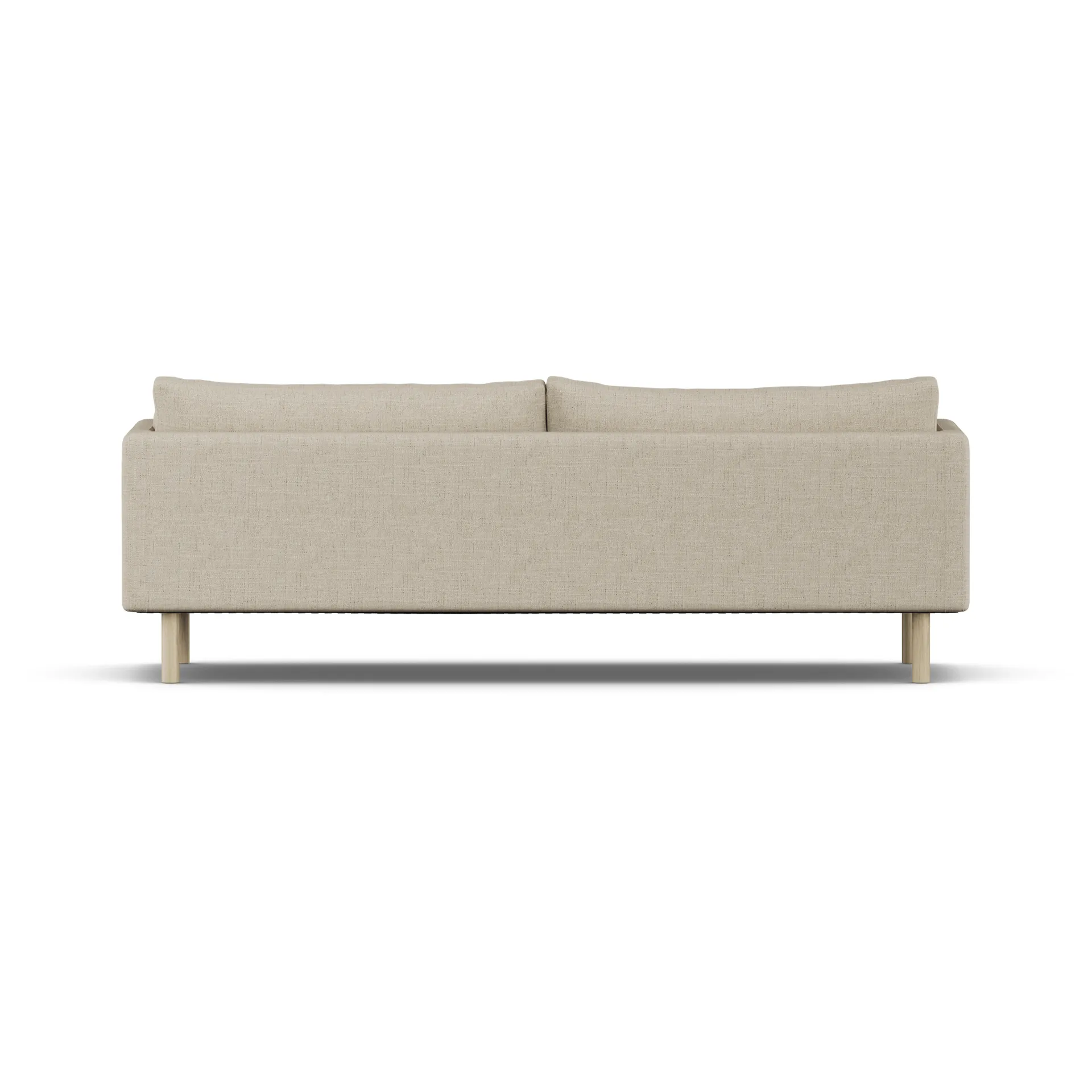 Linnevik Sofa, Bern Beige 0341-Eiche weiß geölt, 4-sitzig, ohne Volant 1898