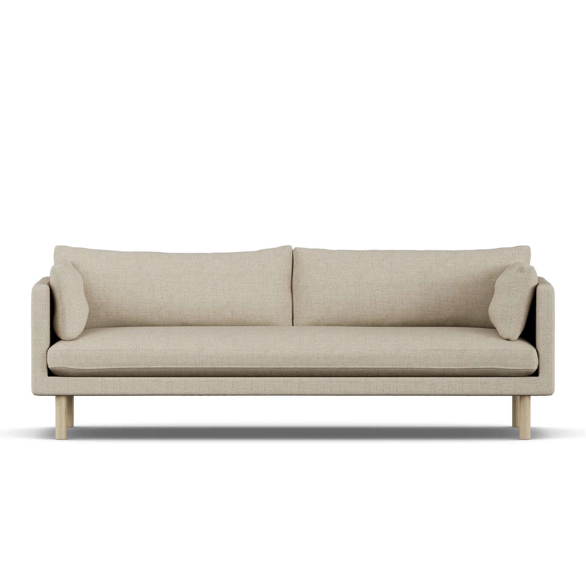 Linnevik Sofa, Bern Beige 0341-Eiche weiß geölt, 4-sitzig 1898