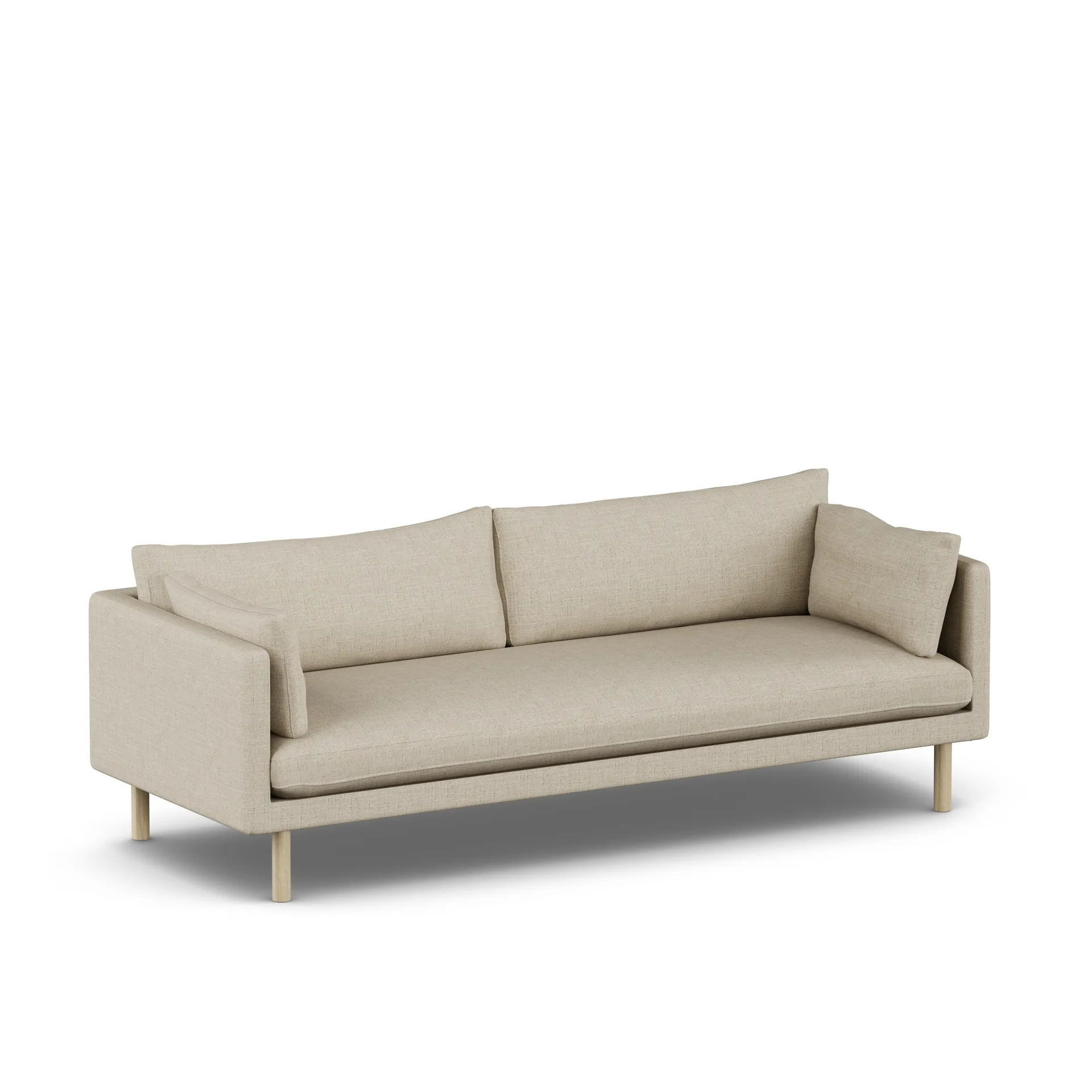 Linnevik Sofa, Bern Beige 0341-Eiche weiß geölt, 4-sitzig 1898