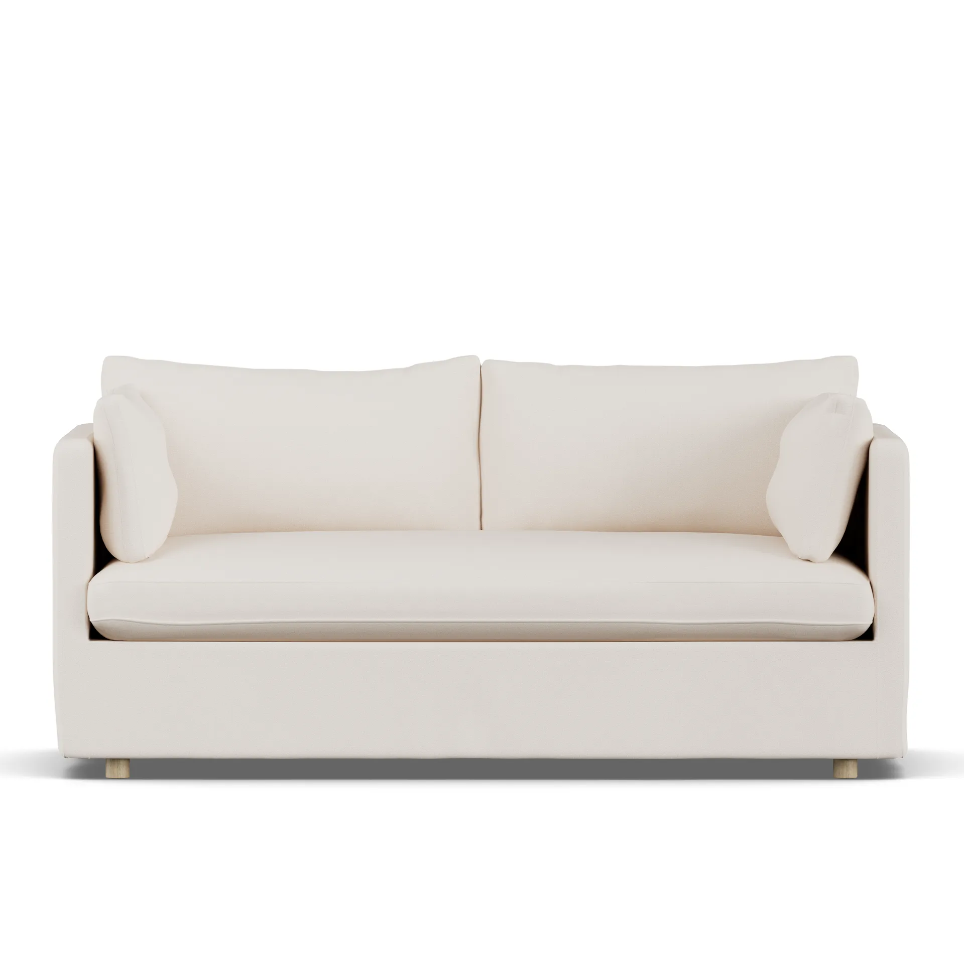 Linnevik Sofa, Caleido Beige 9600-Eiche weiß geölt, 2-sitzig, mit Volant 1898