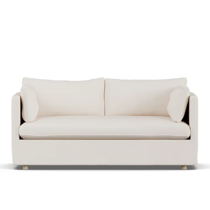 Linnevik Sofa - Caleido Beige 9600-Eiche weiß geölt, 2-sitzig, mit Volant - 1898
