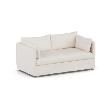 Linnevik Sofa - Caleido Beige 9600-Eiche weiß geölt, 2-sitzig, mit Volant - 1898