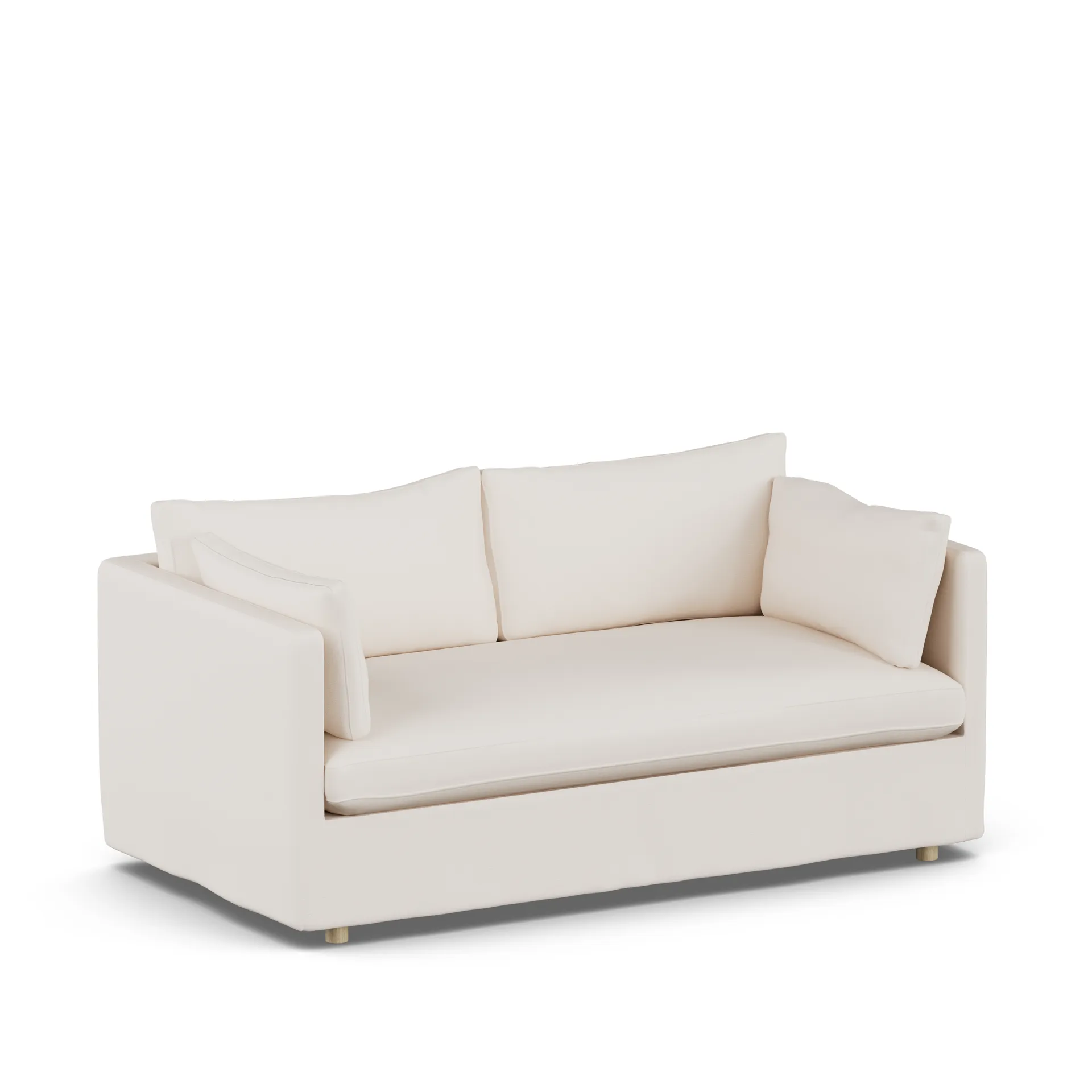 Linnevik Sofa, Caleido Beige 9600-Eiche weiß geölt, 2-sitzig, mit Volant 1898