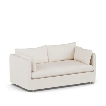 Linnevik Sofa - Caleido Beige 9600-Eiche weiß geölt, 2-sitzig, mit Volant - 1898