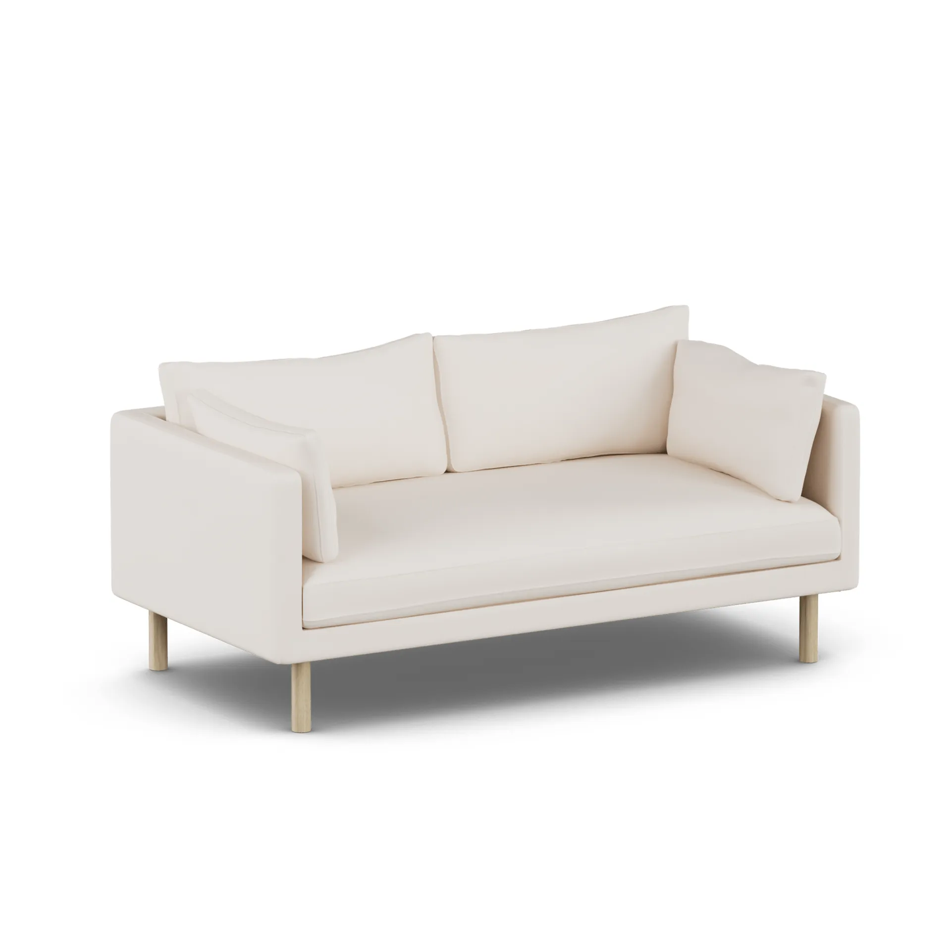 Linnevik Sofa, Caleido Beige 9600-Eiche weiß geölt, 2-sitzig, ohne Volant 1898