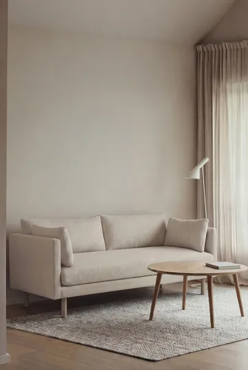 Linnevik Sofa - Caleido Beige 9600-Eiche weiß geölt, 2-sitzig, ohne Volant - 1898