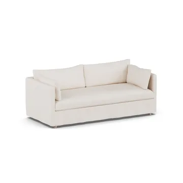 Linnevik Sofa - Caleido beige 9600-Eiche weiß geölt, 3-sitzig, mit Volant - 1898