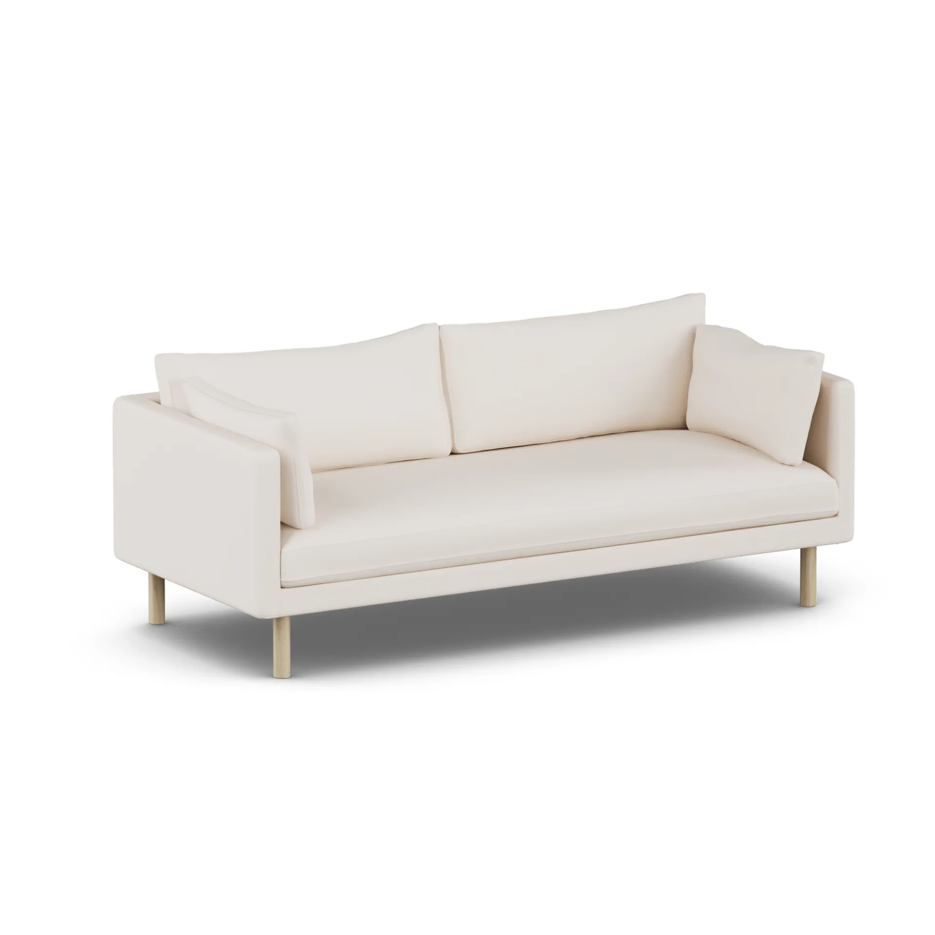 Linnevik Sofa, Caleido Beige 9600-Eiche weiß geölt, 3-sitzig, ohne Volant 1898