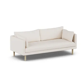 Linnevik Sofa - Caleido Beige 9600-Eiche weiß geölt, 3-sitzig, ohne Volant - 1898