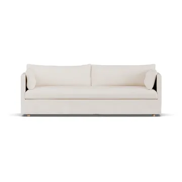 Linnevik Sofa - Caleido beige 9600-Eiche weiß geölt, 4-sitzig, mit Volant - 1898