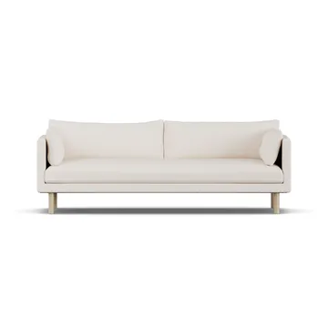 Linnevik Sofa - Caleido Beige 9600-Eiche weiß geölt, 4-sitzig, ohne Volant - 1898