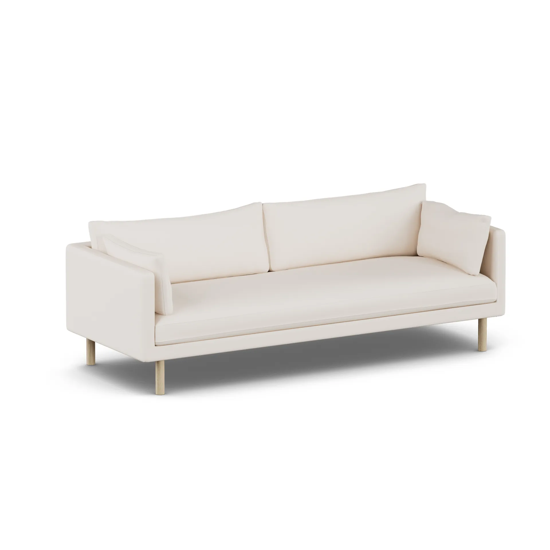 Linnevik Sofa, Caleido Beige 9600-Eiche weiß geölt, 4-sitzig, ohne Volant 1898