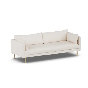 Linnevik Sofa - Caleido Beige 9600-Eiche weiß geölt, 4-sitzig, ohne Volant - 1898