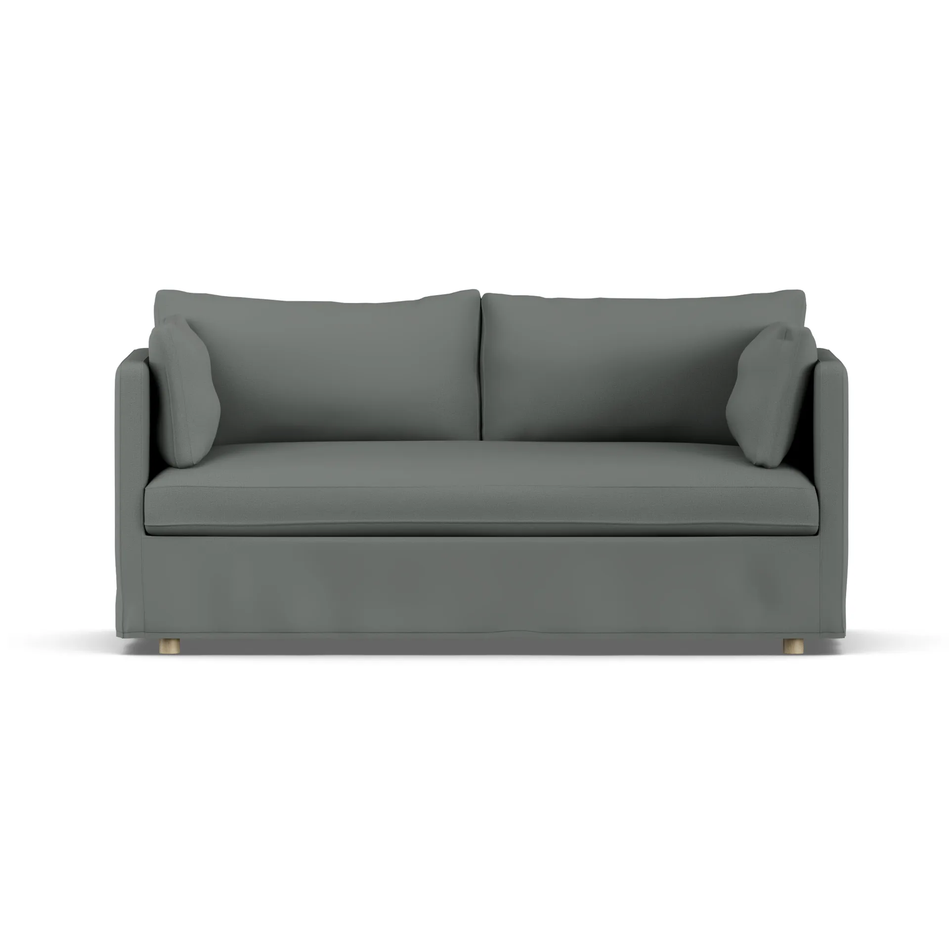 Linnevik Sofa, Caleido Grey 1240-Eiche weiß geölt, 2-sitzig, mit Volant 1898